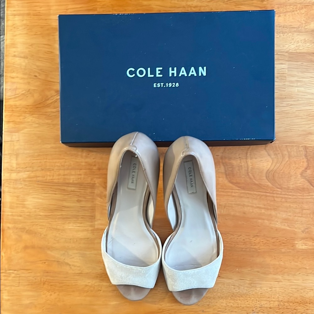Cole Haan Women's Tan Peep Toe Shoes